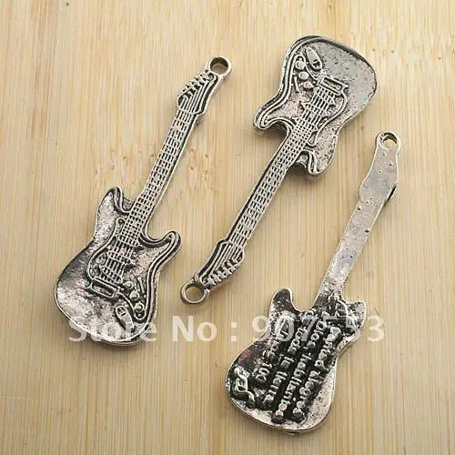 5 шт. антикварные серебряные подвески для музыкальных инструментов G990|charm tray|charms