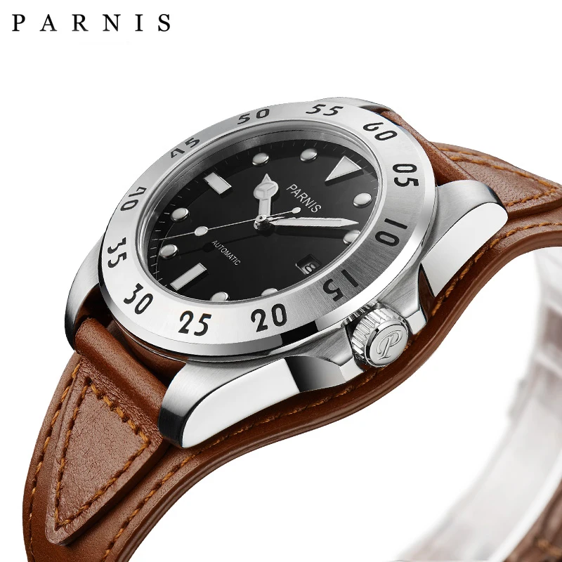 Часы мужские механические с сапфировым стеклом 43 мм | Наручные часы