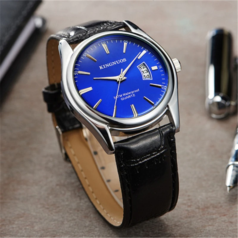 

Fashion Men Wristwatch Quality Quartz Watches Calendar Hour Leather Strap Male Time Top Brand Man Wrist Watch Relogio Masculino
