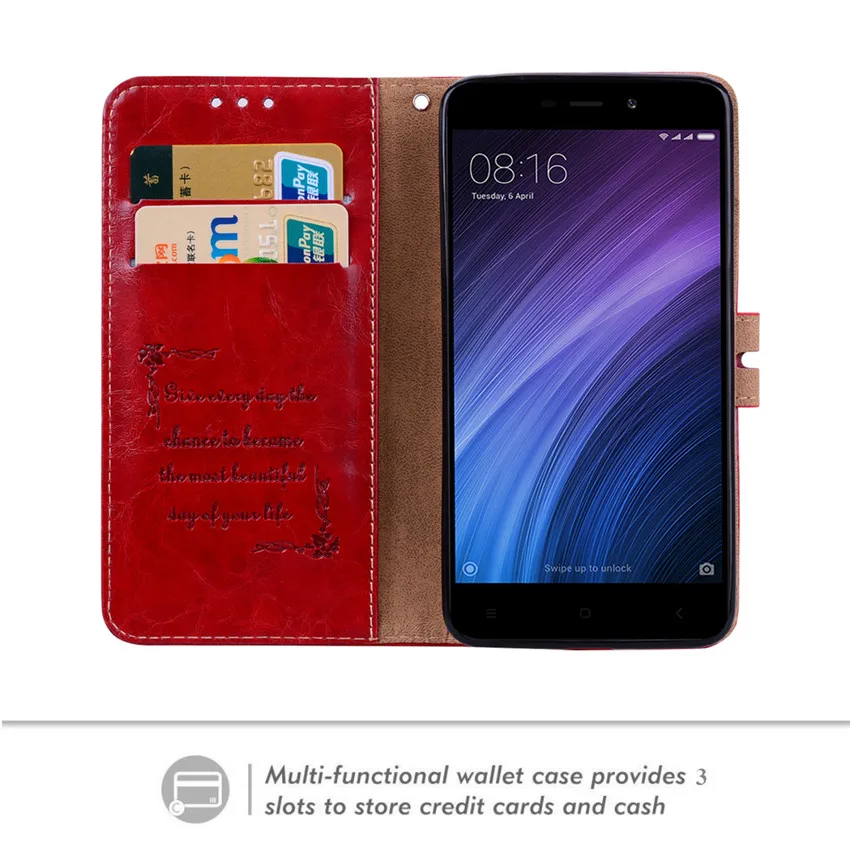 Чехол для телефона Redmi 4A чехол откидной кожаный мягкий из ТПУ Xiaomi