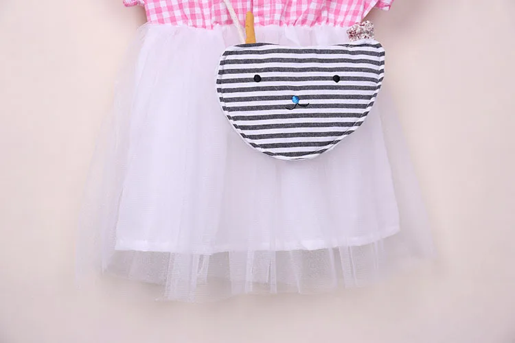 Платье для девочек лето 2019 платья с рукавами в клетку милые детские вечерние