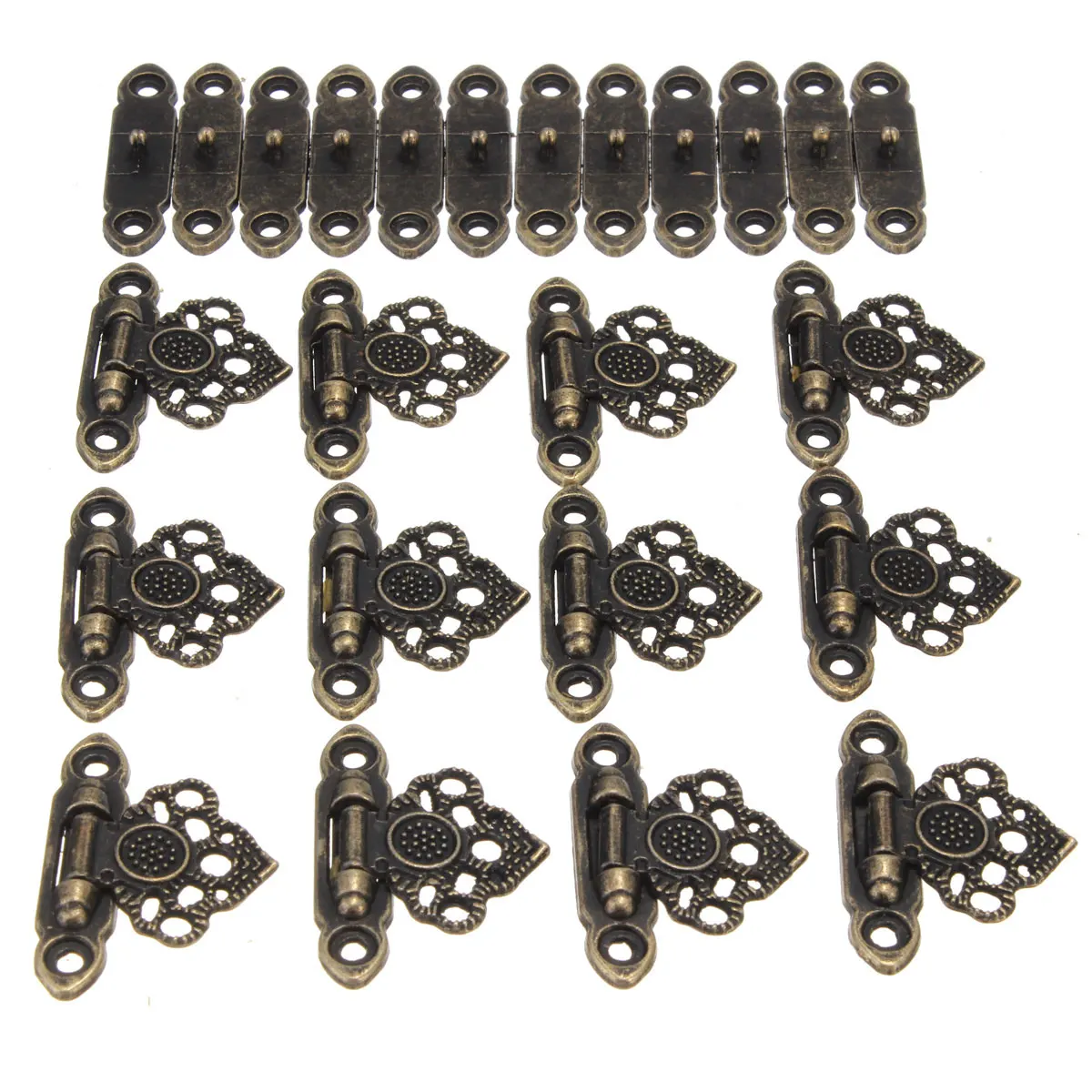 Top quality 12x Antique Brass Decor Jewelry Trinket Wooden Box Hasp Clasps Latch Hook+Screws | Обустройство дома