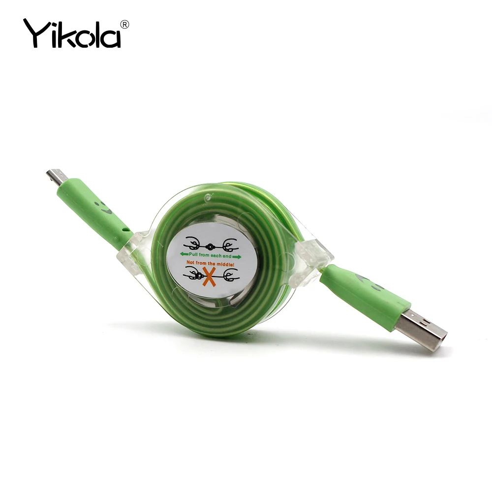 For ZTE 90cm Data Line LED Light Durable Micro Retractable Lenovo USB Cable Charger Sync Cord Sony Android phone | Мобильные