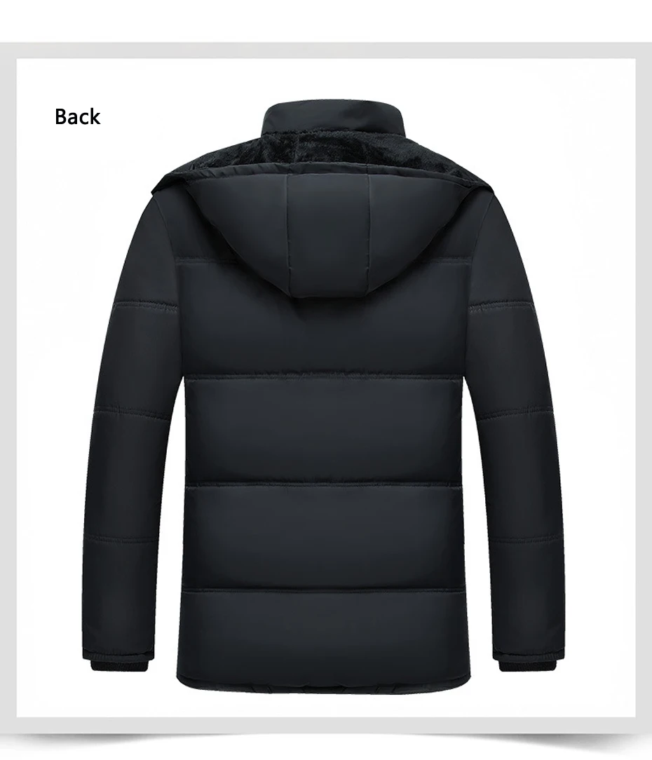 Holyrising Parka Men Warm Jaqueta Masculina Inverno Black Hooded Jackets Loose Zipper Windproof Male Clothes Thick Coats 18480-5