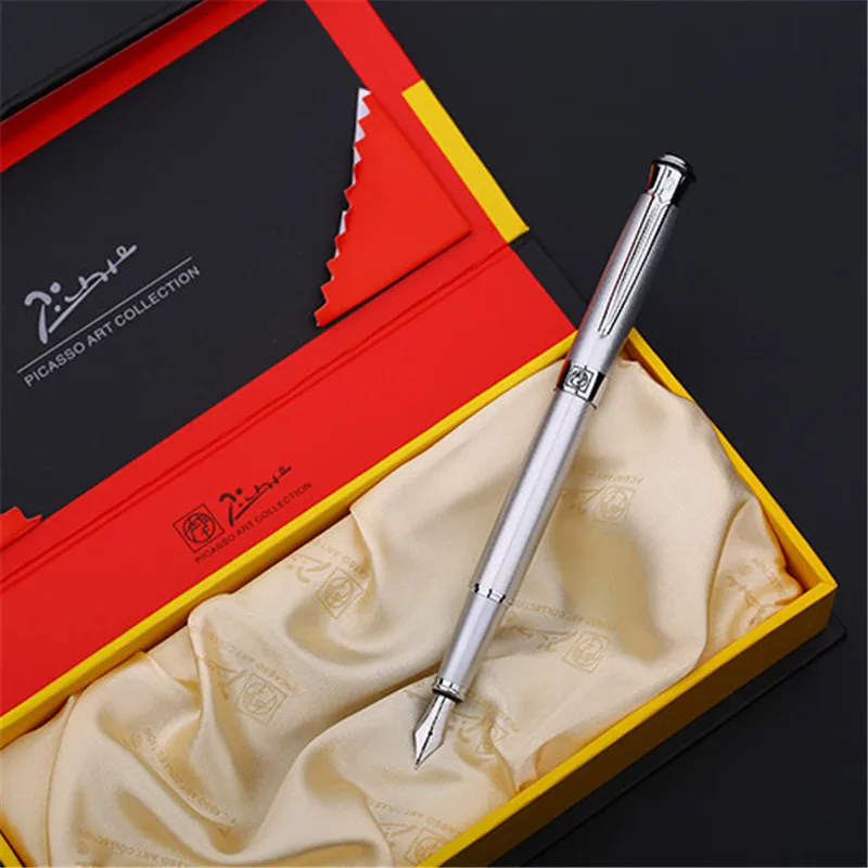 1 шт./лот перьевая ручка ПИКАССО 903 полностью серебристого цвета Pimio Picasso PS