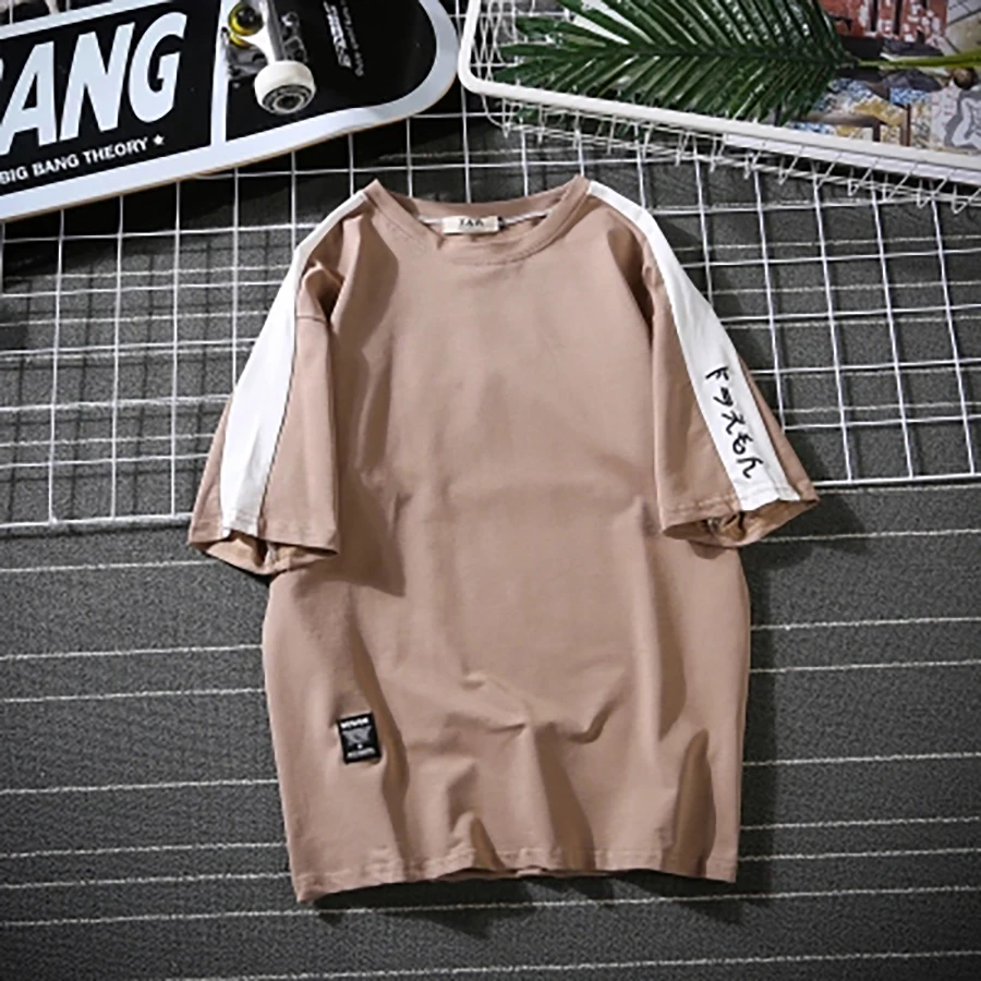 Однотонная белая полосатая Мужская футболка черная простая с круглым вырезом