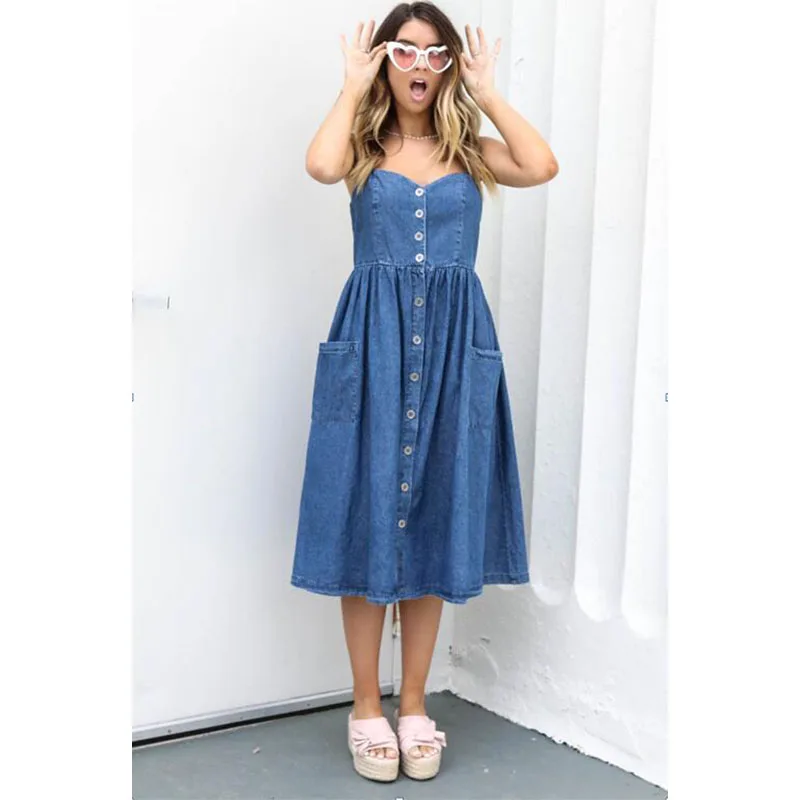 Женское джинсовое цветное платье 2019 Летние повседневные сексуальные платья без