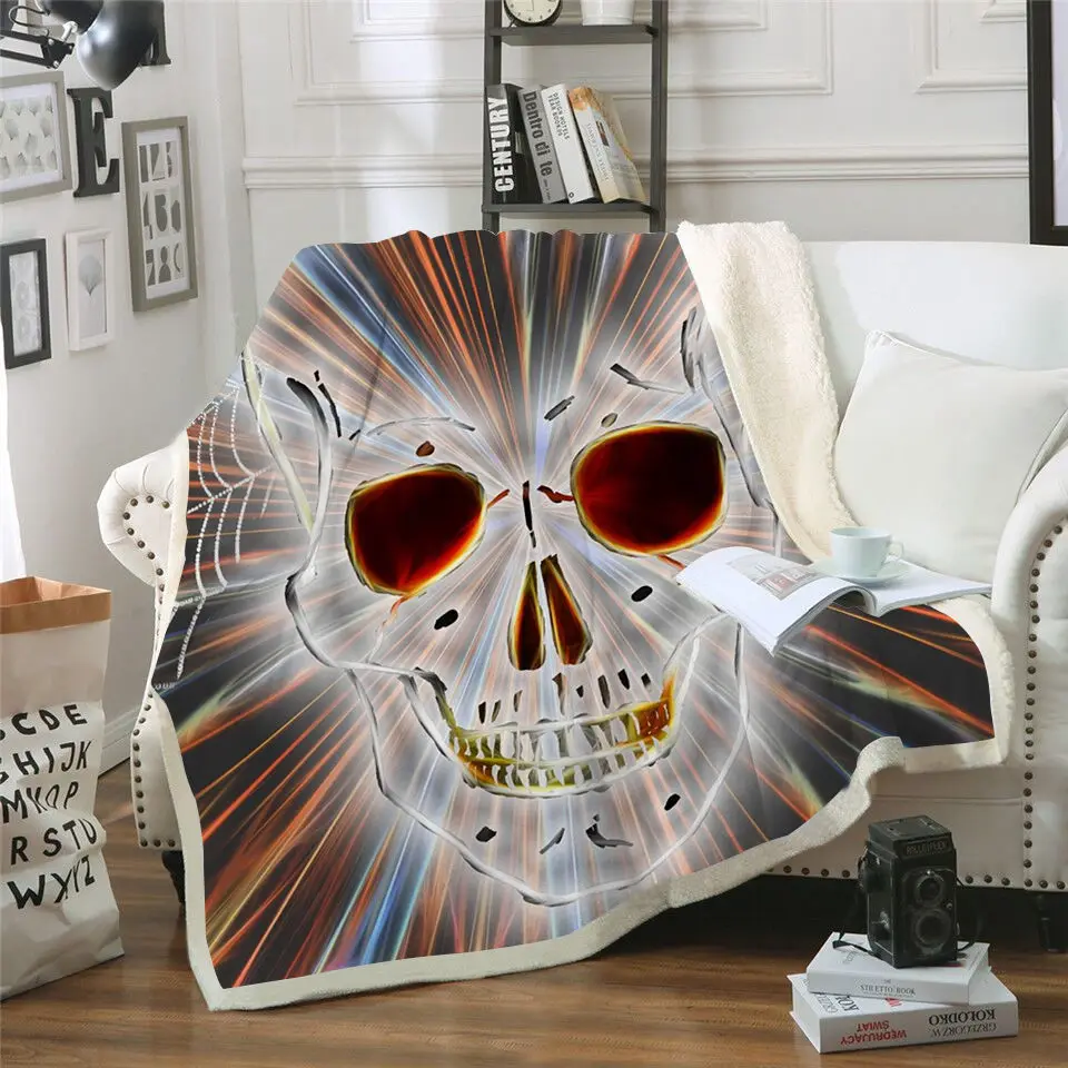 Новинка хит продаж одеяло с изображением черепа Забавный 3D принт аниме очень