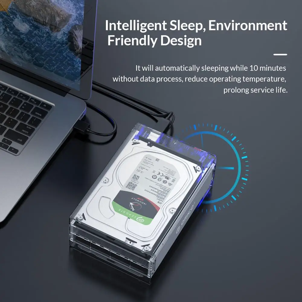 

ORICO 2 Bay 3.5'' HDD Case With Raid Function SATA to USB 3.0 Transparent Hard Drive Box Support UASP With 12V3A Power 24TB Max