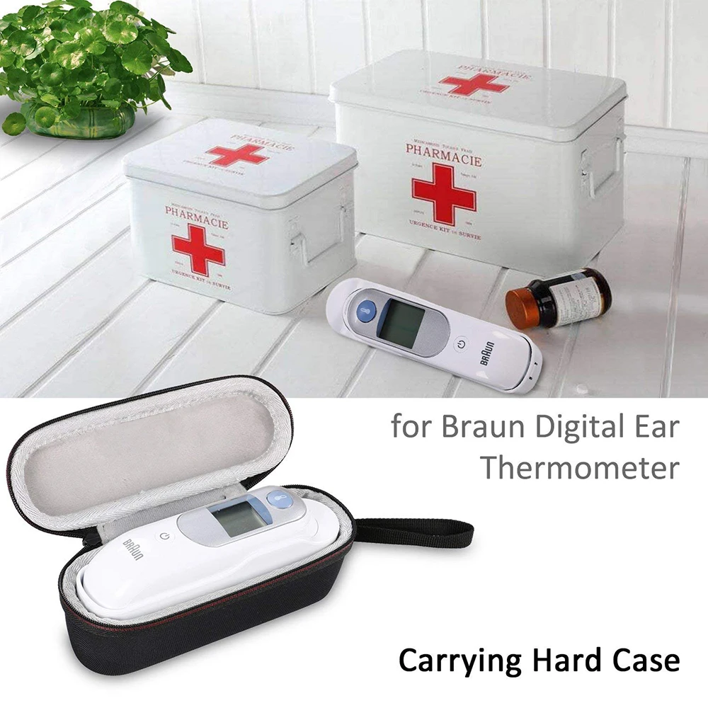 2021 Newest EVA PU Hard Bag Travel Protective Carrying Storage Cover Box Case for Braun Thermoscan 7 IRT6520 Thermometer Handbag |