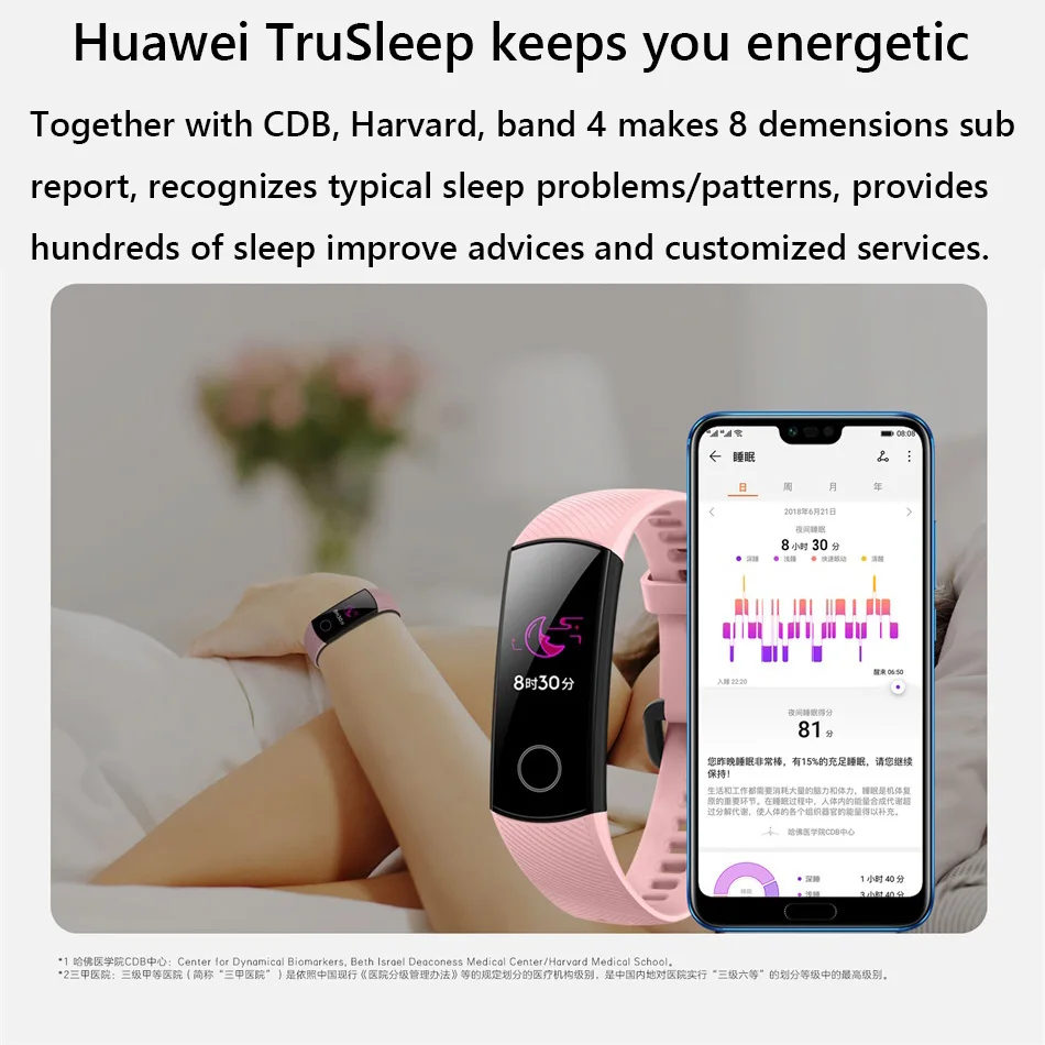 huawei Honor Band 4/умный Браслет для бега Amoled цветной сенсорный экран 0,95 дюйма для плавания с функцией обнаружения пульса и сна