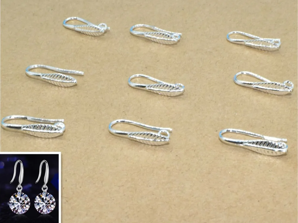 

free delivery 50 pieces of retro leaves 925 sterling silver charm jewelry jewelry earrings metal jewelry accessories production