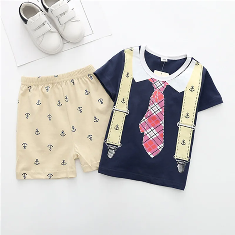 2018 Summer Baby Boy Clothes Sets Short Sleeve Sport Suit Children Clothing Boys Set Cotton Outfit Costume For Kids |