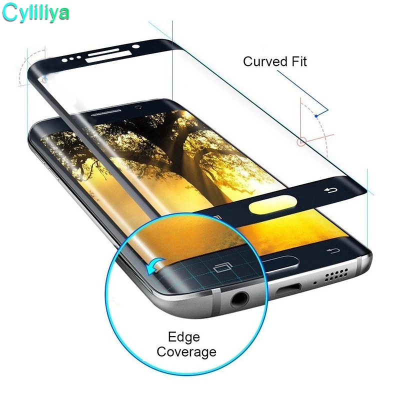 9H 3d изогнутое боковое полное покрытие закаленное стекло для Samsung galaxy S6 edge plus S7 Edge S8