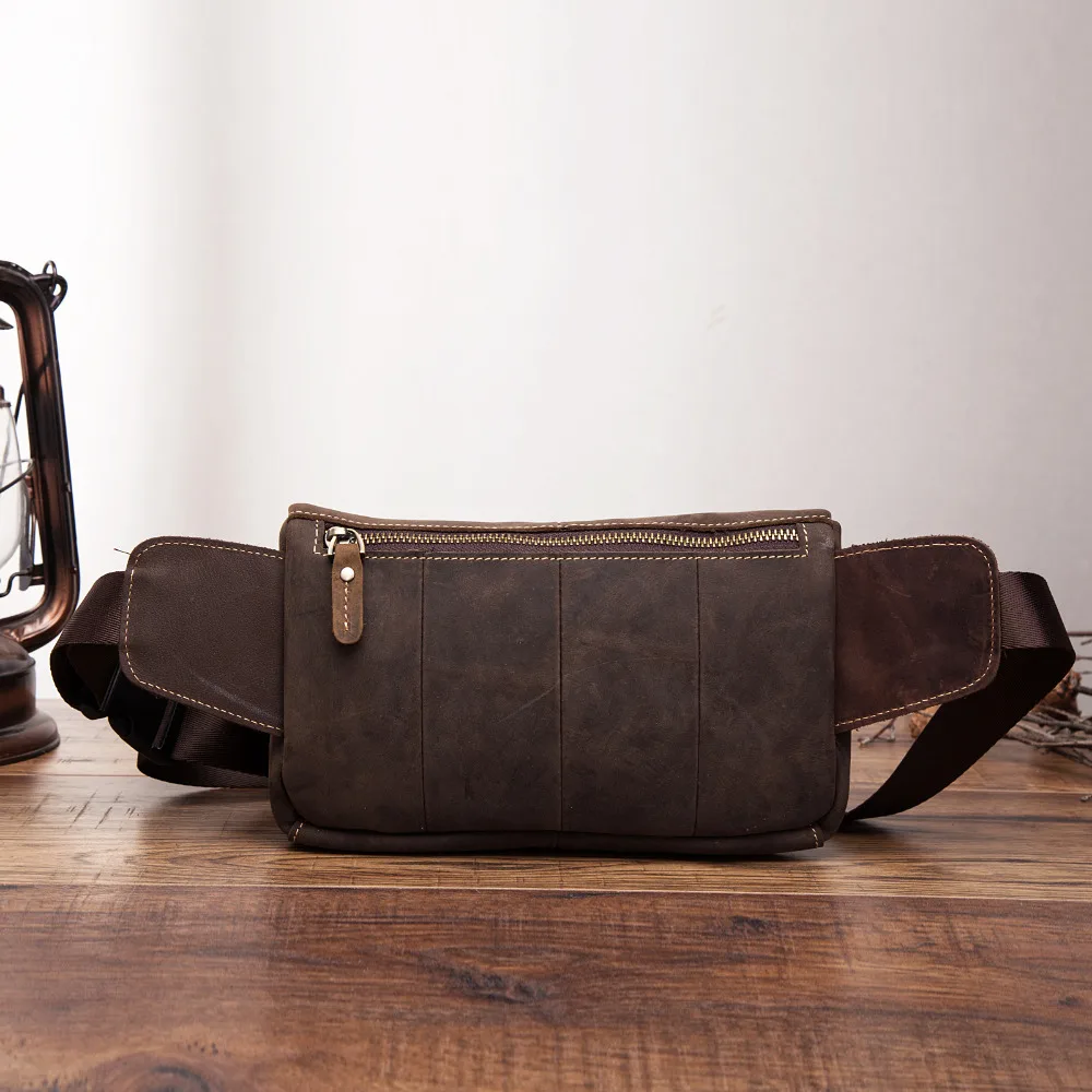 Модная качественная кожаная мужская сумка-слинг через плечо дизайнерская