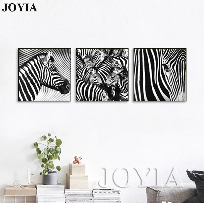 Картины на стену черно белые с зеброй 3 шт.|decorative painting|printed canvasdecorative pictures |