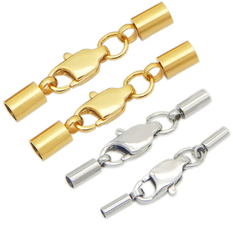 

5pcs/lot high quality Lobster Clasp Stainless Steel ClaspsTone Buckle Leather Cord Lock for DIY Leather Bracelet Jewelry Making