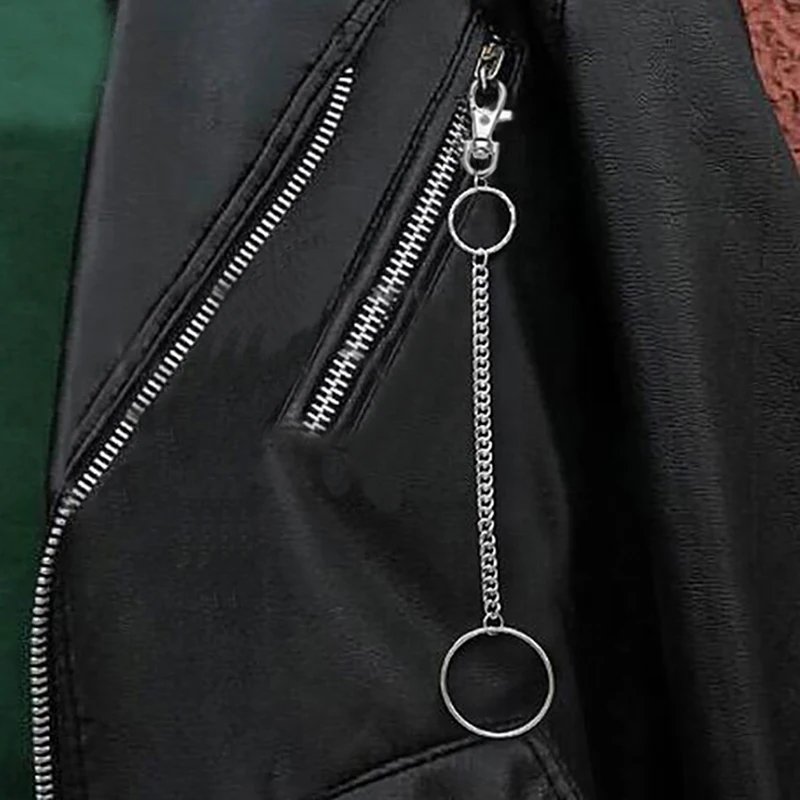 Мужской серебристый брелок для ключей в стиле панк брюки тяжелый рок