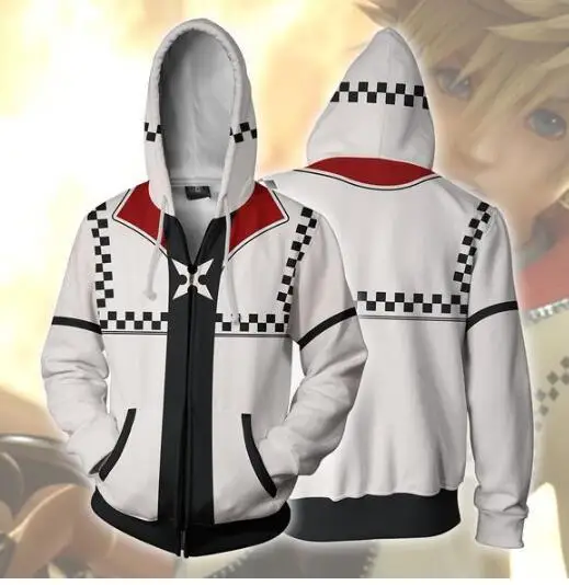 Костюм «Kingdom Hearts», Мужская толстовка, Xemnas roxa, косплей, аниме, 3D принт, толстовка на молнии, мультфильм, толстовки с капюшоном - Цвет: Фиолетовый