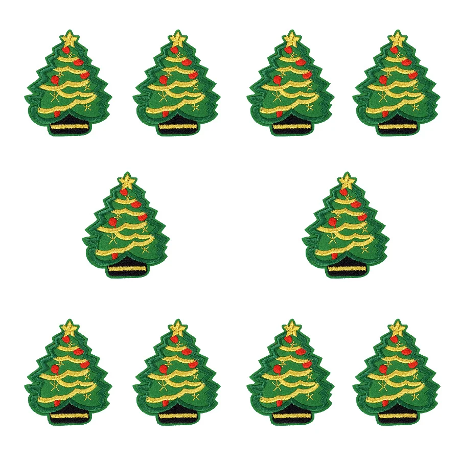 10 шт. нашивки с вышивкой в виде рождественской елки для одежды обувь железной