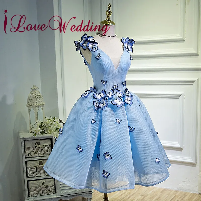 ILoveWedding сексуального коктейльного платья трапециевидной формы V образным вырезом