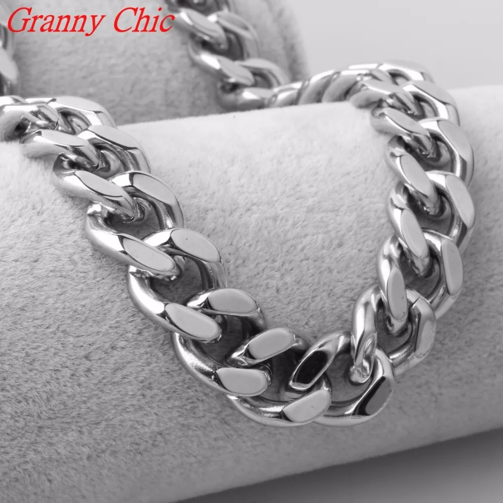 Ожерелье Granny Chic высокого качества из нержавеющей стали 316L панцирная кубинская