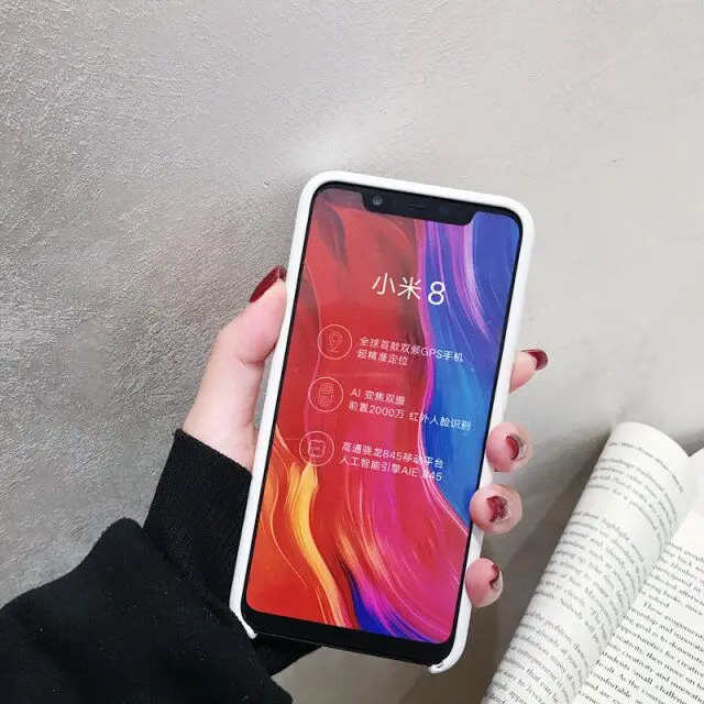 Чехол для Xiaomi Mi 8 с шелковистым мягким сенсорным покрытием жидкий силиконовый