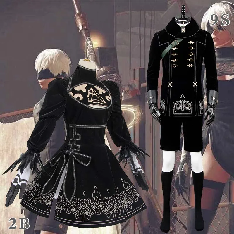 2B 9S NieR: Automata YoRHa No.2 Тип B униформа косплей костюм бесплатная доставка для Хэллоуина