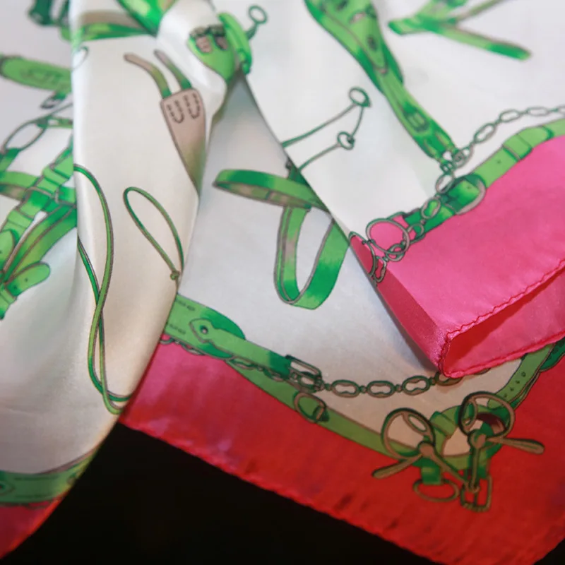 Топ Шелковый шарф качества кожа пряжки зеленый розовый офис леди Сумочка Декор |