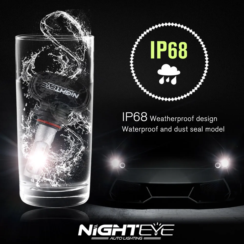 NIGHTEYE 2 шт./кор. Автомобильный светодиодный фары для 8000LM H4 9003 HB2 комплект автомобильных светодиодных фар замены лампы Hi/Lo луч