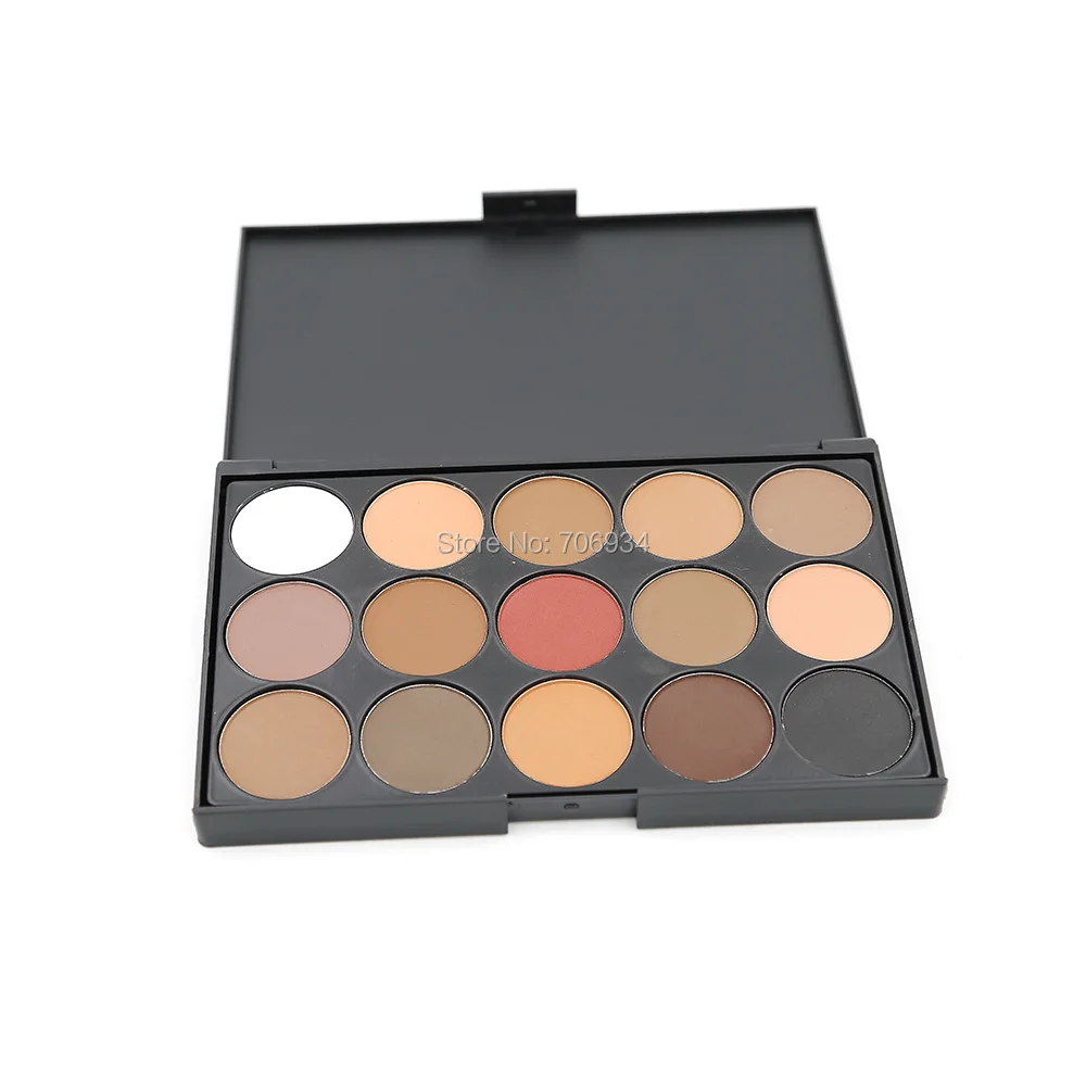 Палетка матовых теней для век 1 шт. 15 цветов шоколадных 18 г E15 02 #|chocolate eye shadow palette|matte