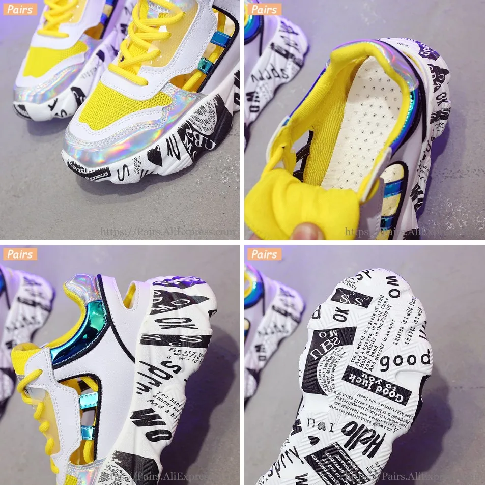 Шлепанцы с граффити на каблуке Женская Блестящая дышащая обувь для улицы летняя