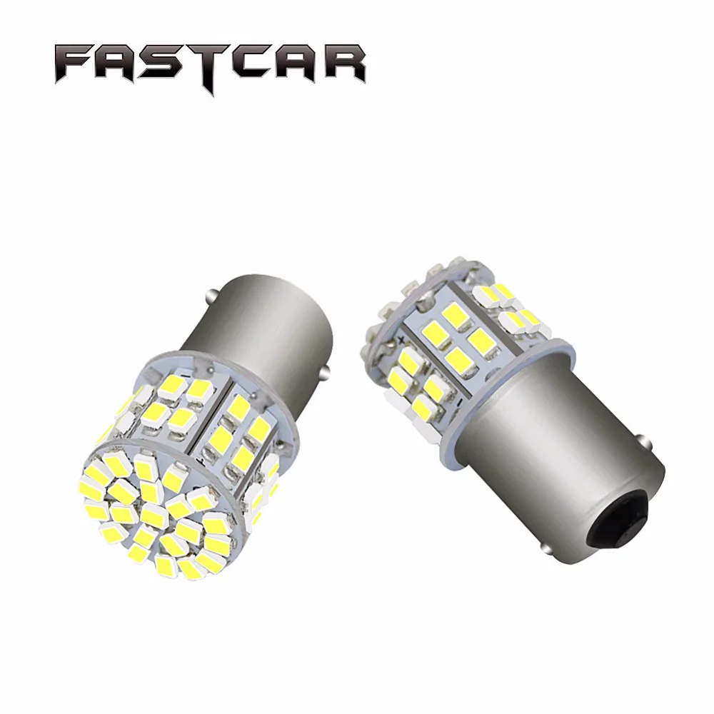 2 шт. Автомобильные светодиодные лампы ba15s 1156 P21W 50 smd 50smd|12v car led lamp|car lightlamp white |