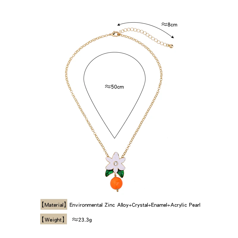 Женское Ожерелье с эмалью оранжевое ожерелье из бисера в форме цветка лето