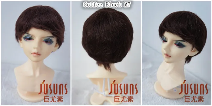JD133 1/8 1/6 1/4 1/3 FashionBJD парик мохера мальчишеские короткие волосы Размер 5-6 дюймов 6-7 дюймов 7-8 дюймов 8-9 дюймов 9-10 дюймов кукольный парик аксессуары