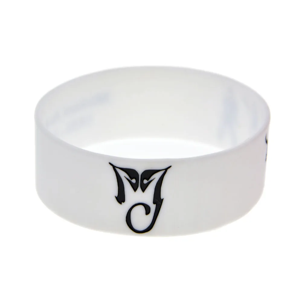 Силиконовый браслет Майкла Джексона 1 шт. ширина дюйм черно белый|Браслеты с