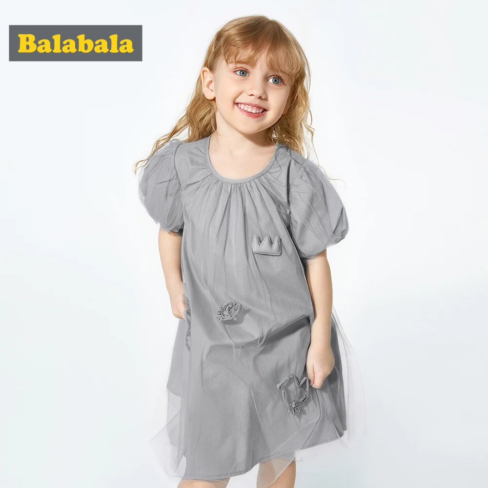 BalabalaPrincess Applique Dresses Baby Girls Clothing Summer Cotton Girl Party School Children frock tutu dress girl | Детская одежда и
