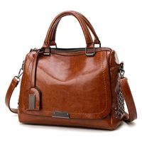 leather bag handbags famous brands women shoulder big trunk tote vintage ladies crossbody bags bolsa feminina purse 2019 c1038