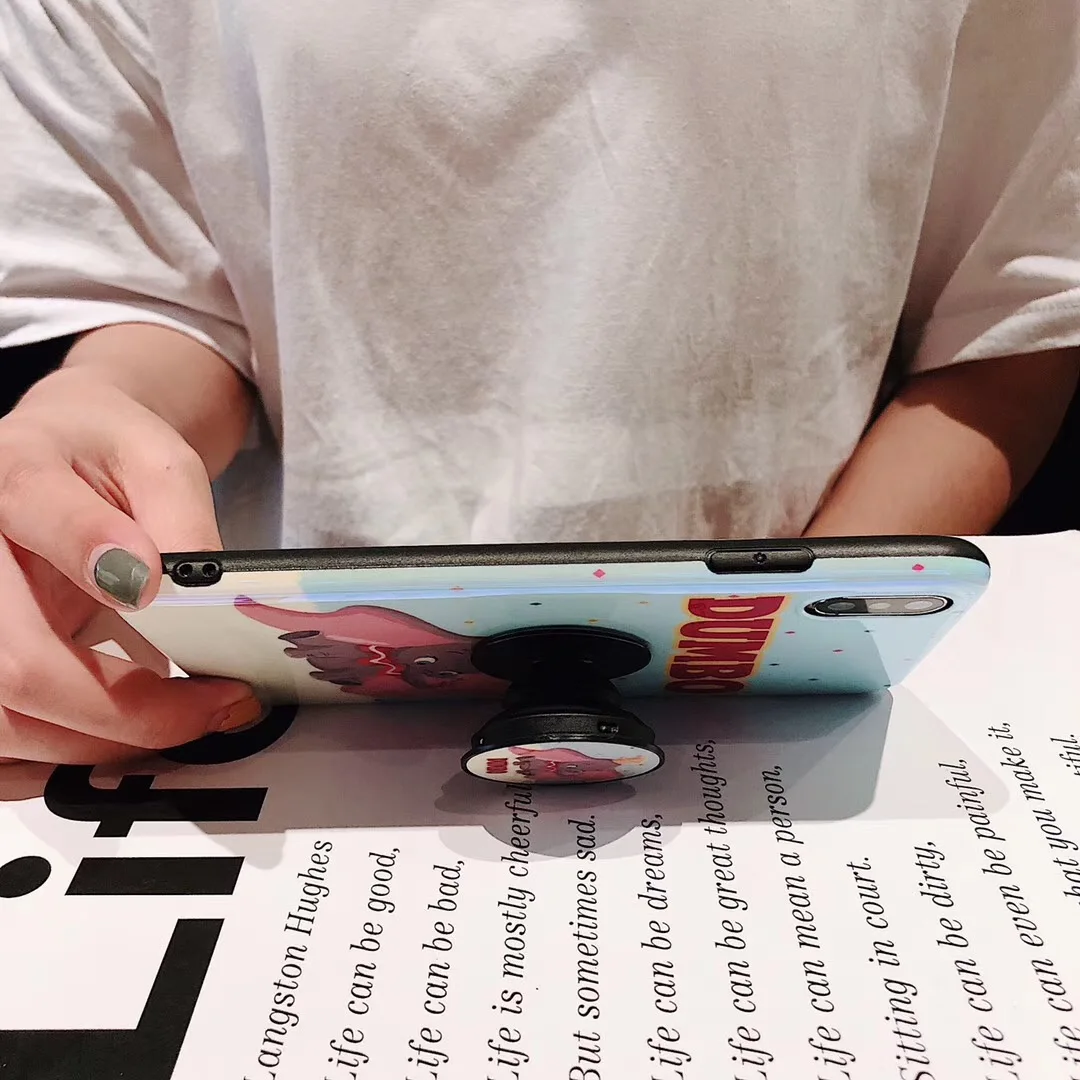 Lovely cartoon anime Couple Dumbo Elephant phone case For iphone Xs MAX XR X 6 6s 7 8 plus Blu-ray Silicone back cover Fundas |