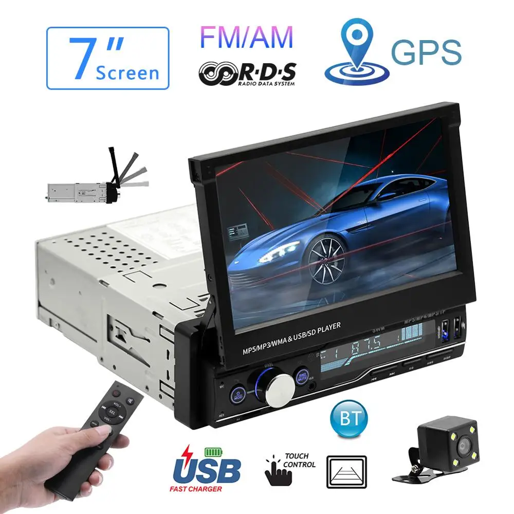 Автомагнитола Mp5 mp5 плеер mp3 Bluetooth RDS 7 дюймов радио 1 Din GPS стерео Авторадио складной