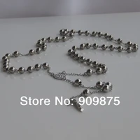 8mm silver super long ball chain cross unisex stainless steel chain necklaces pendants men jewelry punk