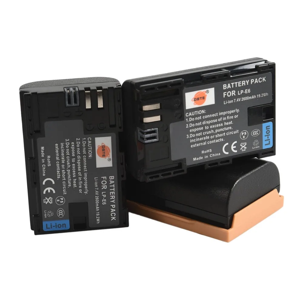DSTE 3x LP-E6 LP E6 LP-E6N lp e6n Батарея для цифровой однообъективной зеркальной камеры Canon EOS 6D 7D 5DS 5DSR 5D Mark II 5D Mark III IV 60D 60Da 70D 80D 90D