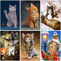 full square drill cat 5d resin diamond painting full round drill animal 3d images embroidery cross stitch home decor single gift