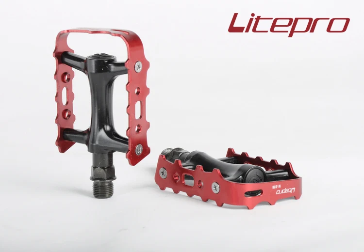 Litepro Подшипник педали велосипедный Сверхлегкий педали M258 складной велосипед Refiting аксессуары красный черный - Цвет: Красный