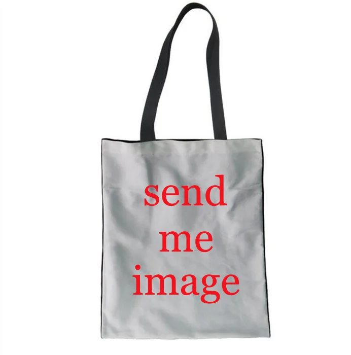 

FORUDESIGNS Custom Your Like Image Logo Canvas Shopping Bag Student Book Bag Wholesale