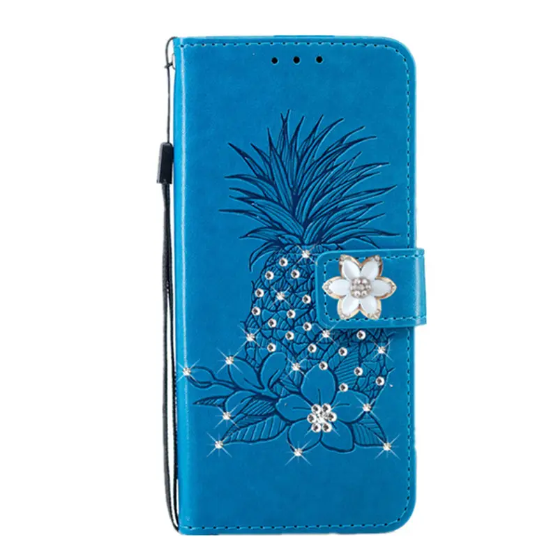 Одежда с узором ананас Bling кожаный чехол Откидывающейся Крышкой для samsung Galaxy J4 J6 J8