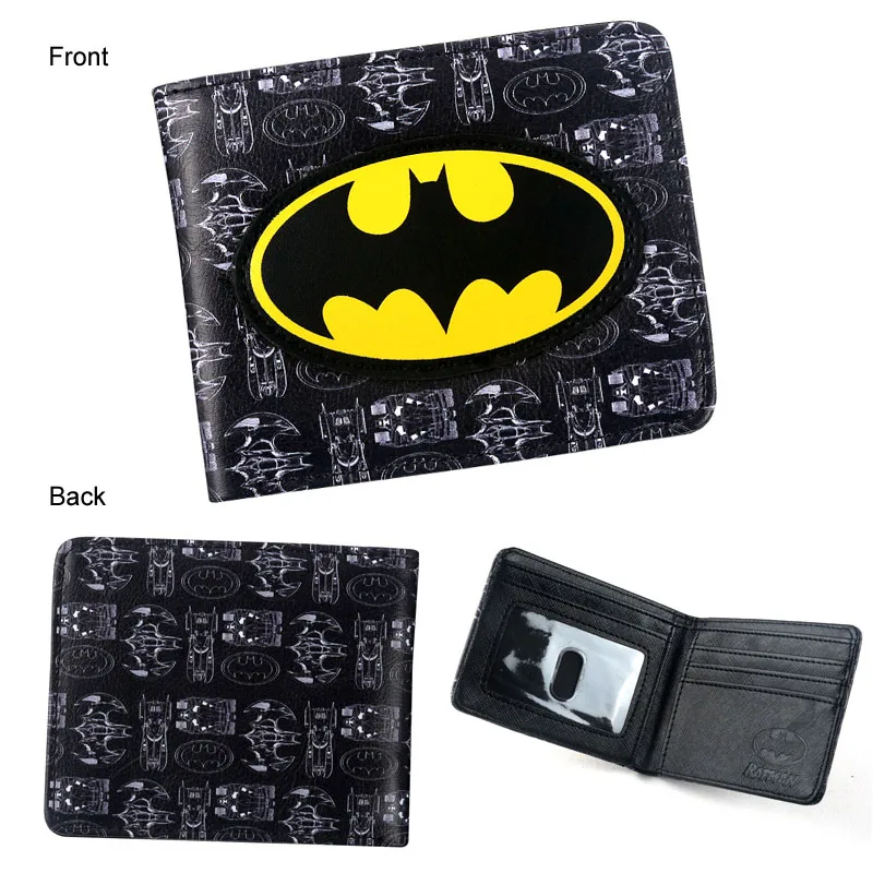 Мстители Super Hero Бэтмен Логотип Bi-fold Wallet для молодых людей студентов подарок мультфильм комикс кошелек держатель для карт - Цвет: BS-14