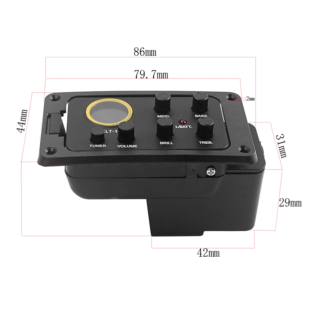 Усилитель акустической гитары 4 полосный эквалайзер пьезо пикап с круглым ЖК