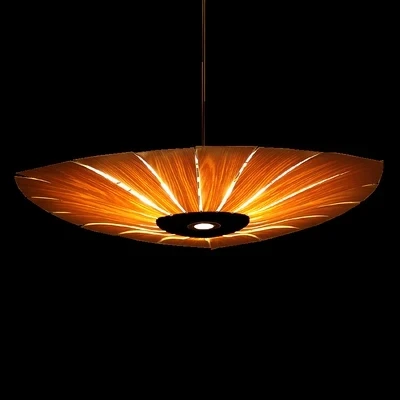 

Japan Chinese Style led Wood Veneer pendant light Living Room Restaurant Dining Room hanging lighting lamp