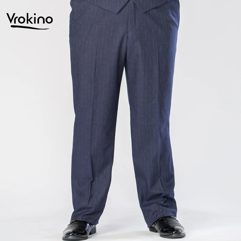 

Large Size 7XL 8XL 9XL 2019 New Men's Business Casual Striped Suit Pants Stylish High Quality Men's Striped Loose Suit Pants